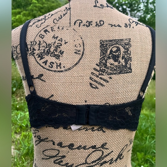 Victorias Secret DREAM ANGELS Lined Demi Bra • black lace & white trim • 34DD • - Picture 15 of 16